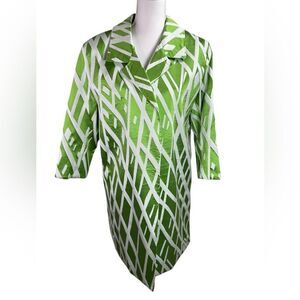 The Look Green Apple Party Patterned Jacket Size XXL
